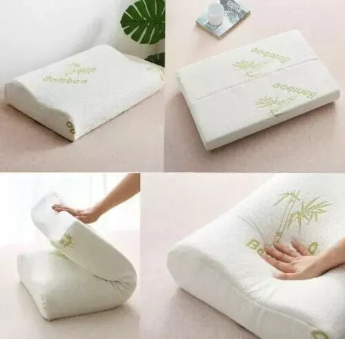 Contour Pillow Memory Foam Bamboo Removable Cover Orthopedic Head Neck Support