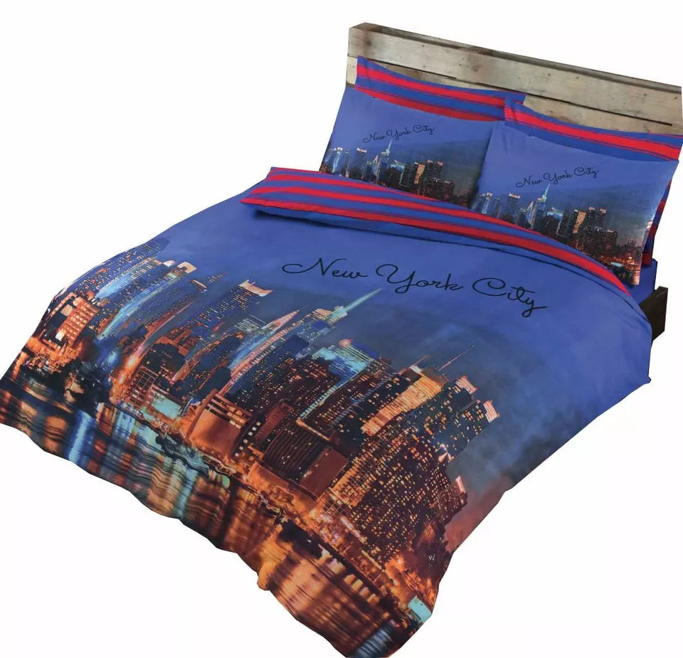 3D Duvet Sets London New York Printed