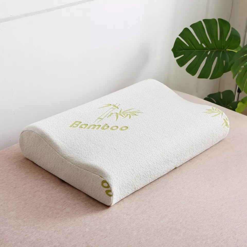 Contour Pillow Memory Foam Bamboo Removable Cover Orthopedic Head Neck Support