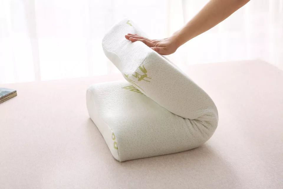 Contour Pillow Memory Foam Bamboo Removable Cover Orthopedic Head Neck Support