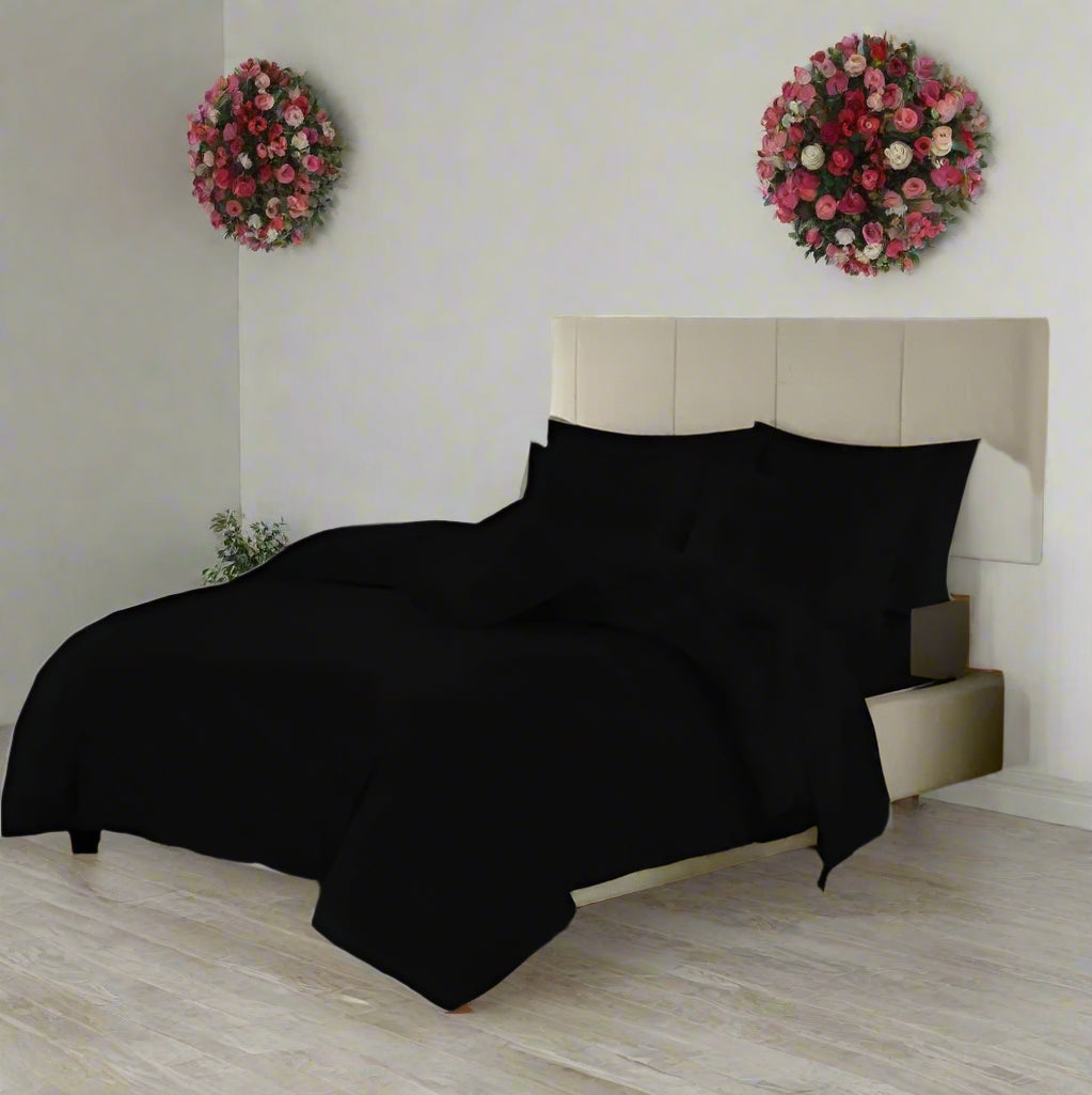 Easy Care Plain Duvet Quilt Cover with Pillow Case 22 Colours