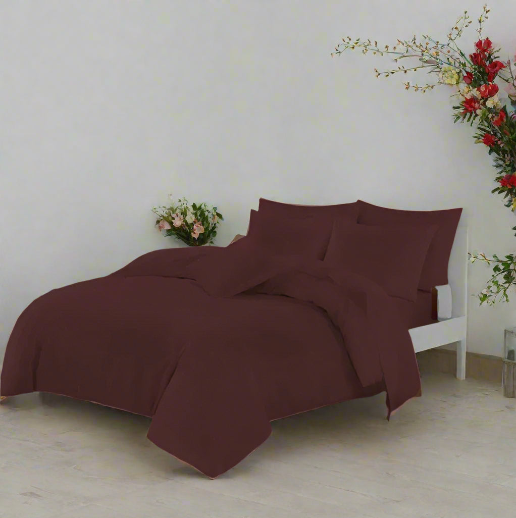 Easy Care Plain Duvet Quilt Cover with Pillow Case 22 Colours