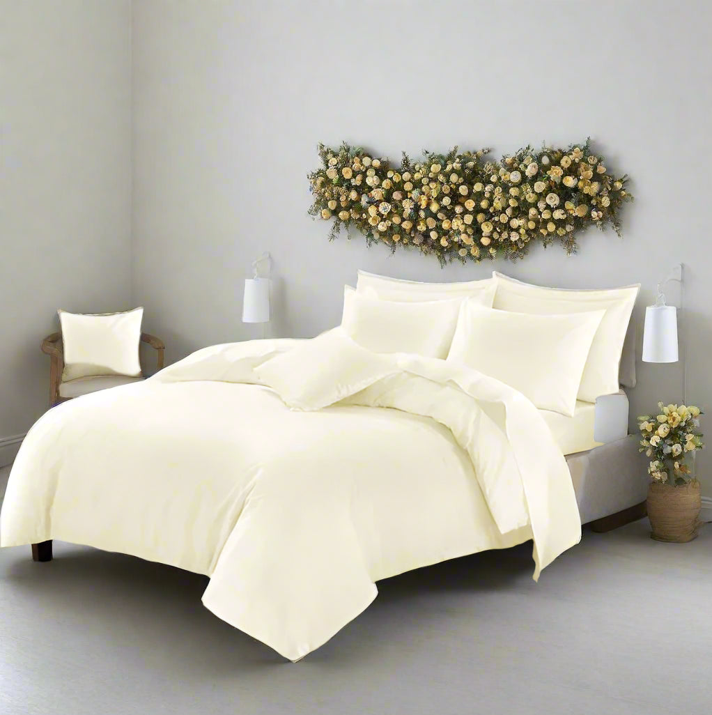 Easy Care Plain Duvet Quilt Cover with Pillow Case 22 Colours