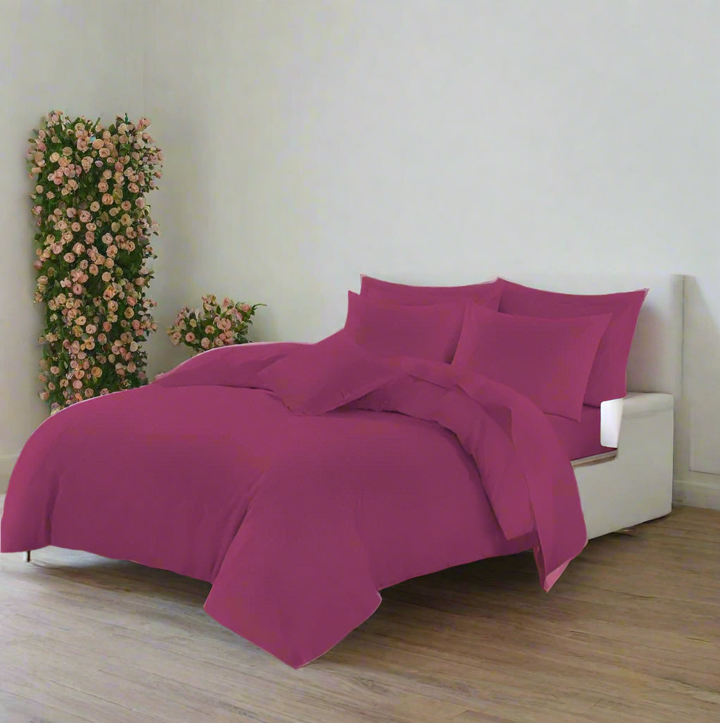 Easy Care Plain Duvet Quilt Cover with Pillow Case 22 Colours