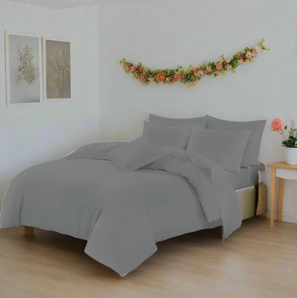 Easy Care Plain Duvet Quilt Cover with Pillow Case 22 Colours