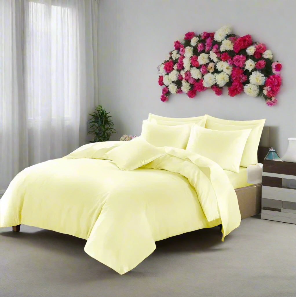 Easy Care Plain Duvet Quilt Cover with Pillow Case 22 Colours