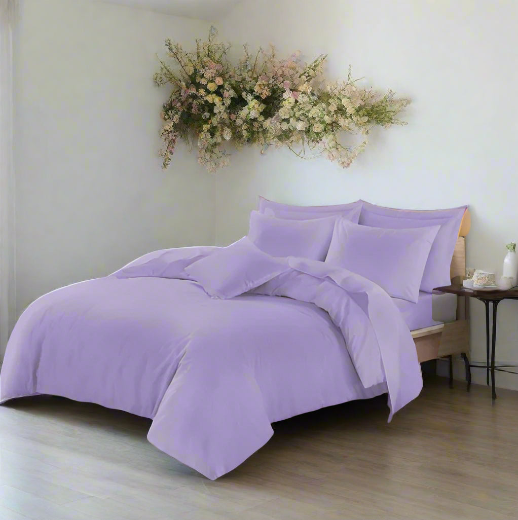 Easy Care Plain Duvet Quilt Cover with Pillow Case 22 Colours