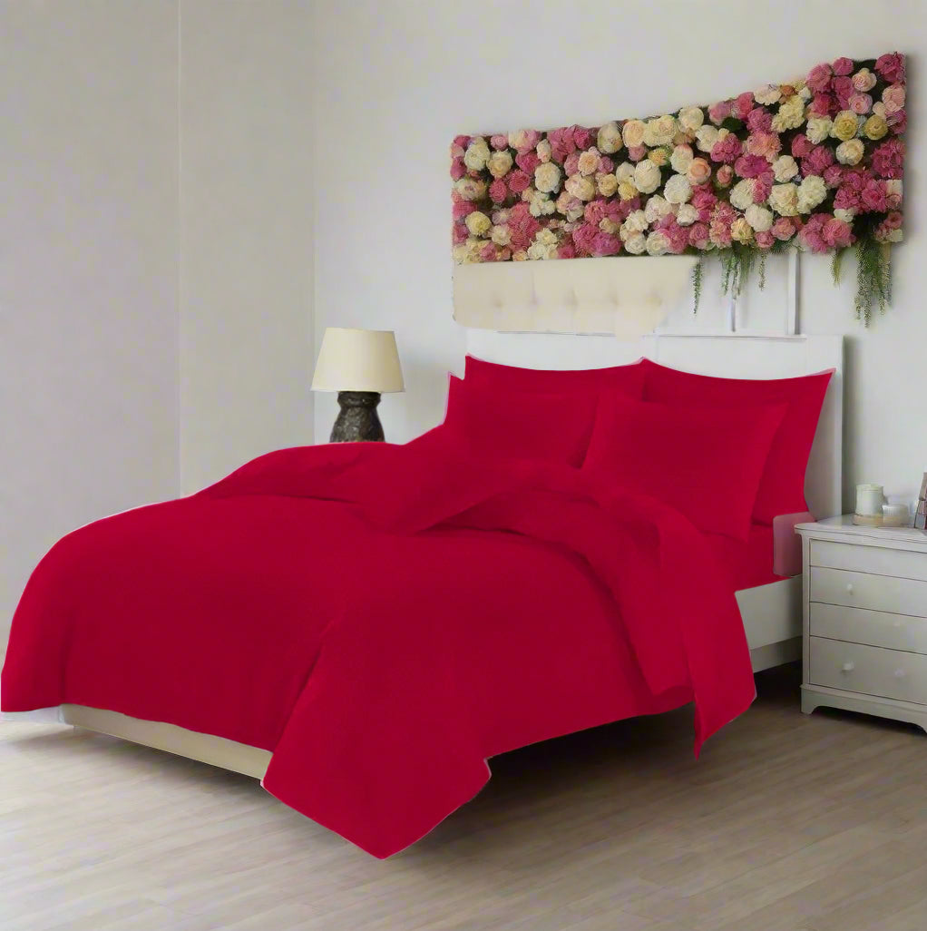 Easy Care Plain Duvet Quilt Cover with Pillow Case 22 Colours