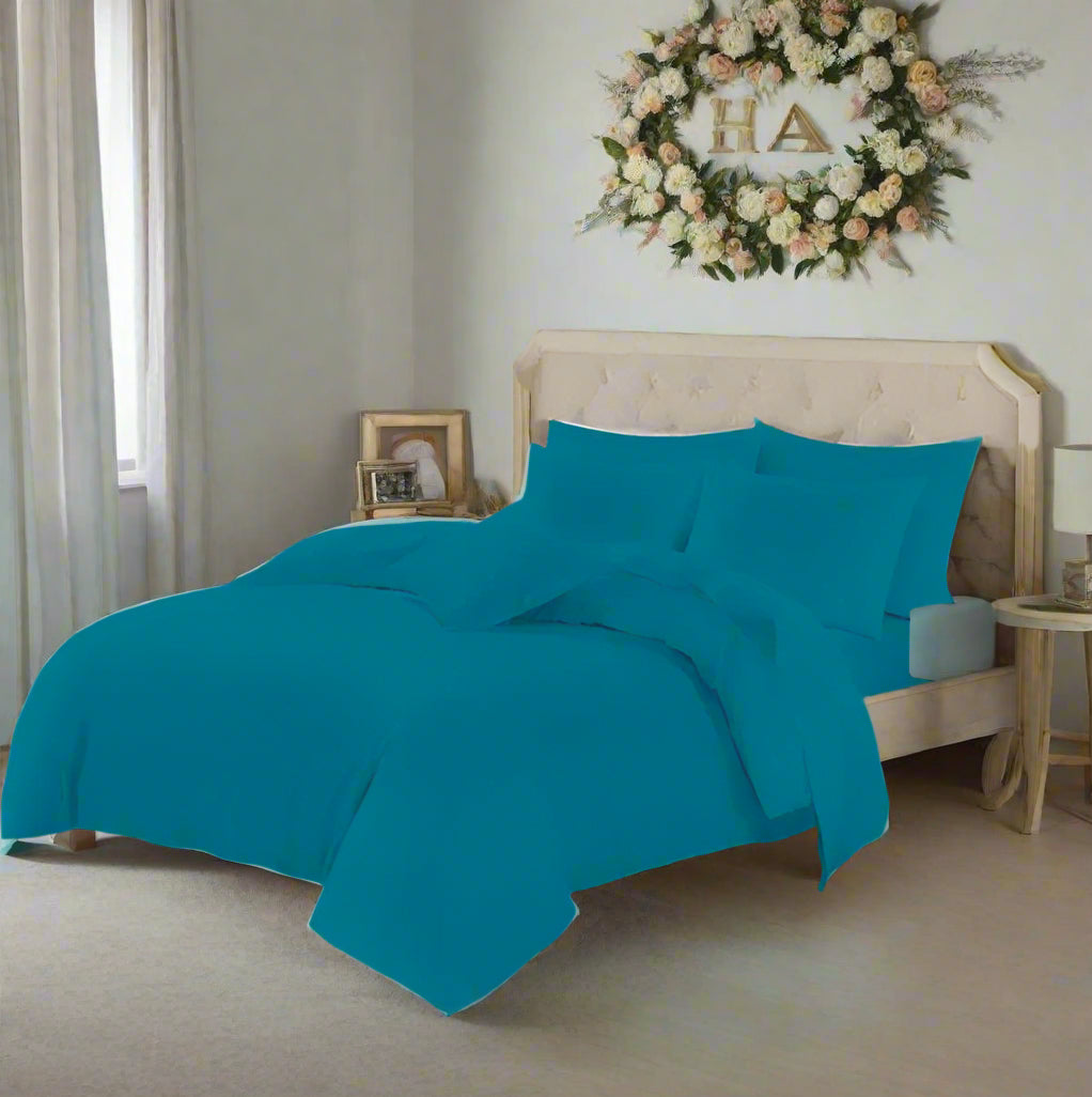 Easy Care Plain Duvet Quilt Cover with Pillow Case 22 Colours
