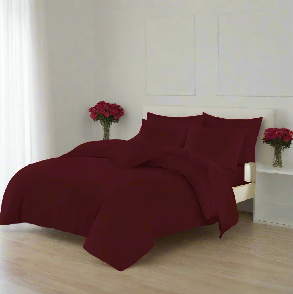 Easy Care Plain Duvet Quilt Cover with Pillow Case 22 Colours