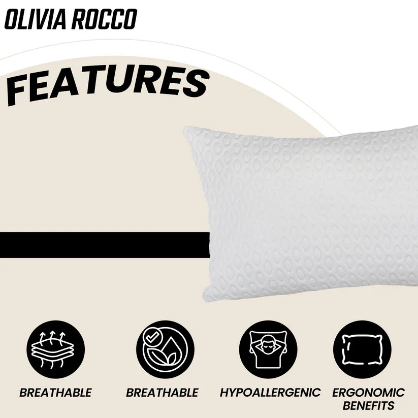 Air Flow Pillow Hotel Quality Anti-Snore Side Sleeper Prevents Overheating Neck & Back Support