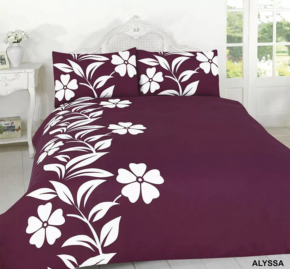 PRINTED DUVET COVER SET POLY COTTON QUILT BEDDING BEDROOM SETS DOUBLE KING SIZE