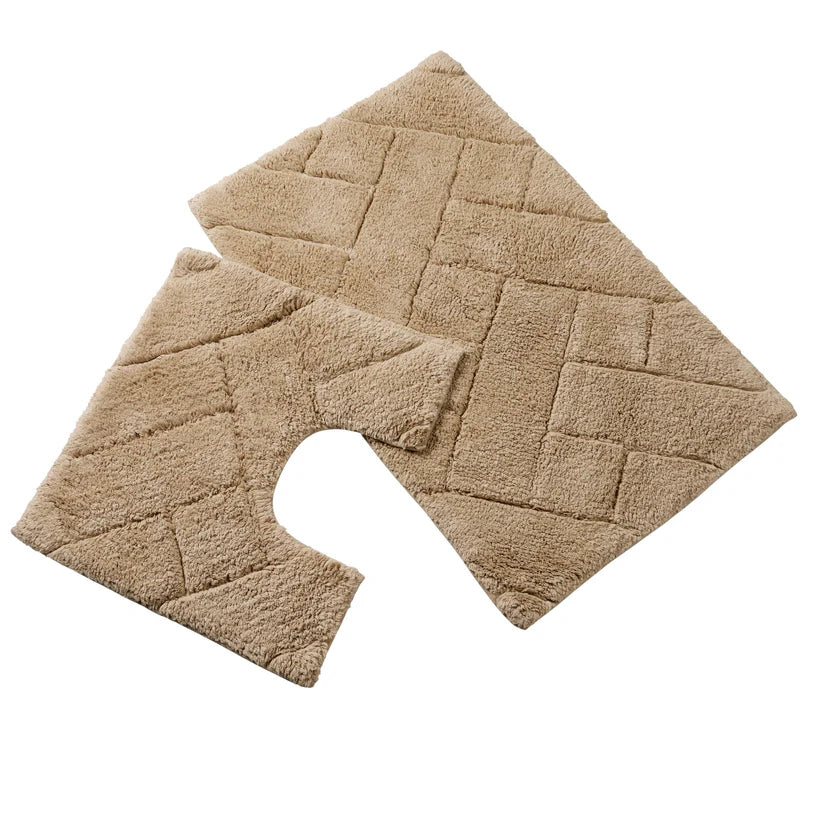 Bali Bath Mat & Pedestal Set Luxurious Super Absorbent Extra-Soft Cotton Mats