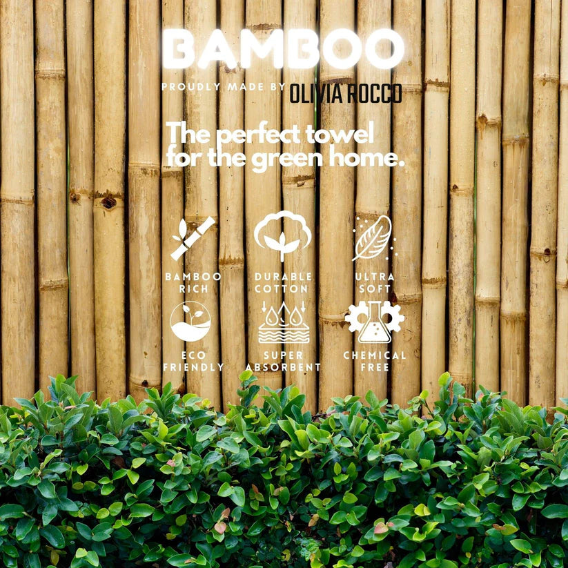 Bamboo Cotton Luxury 600GSM Eco-Friendly Bath Towels Highly Absorbent Durable and Soft Bathroom Essentials in Elegant Colours Designed in England