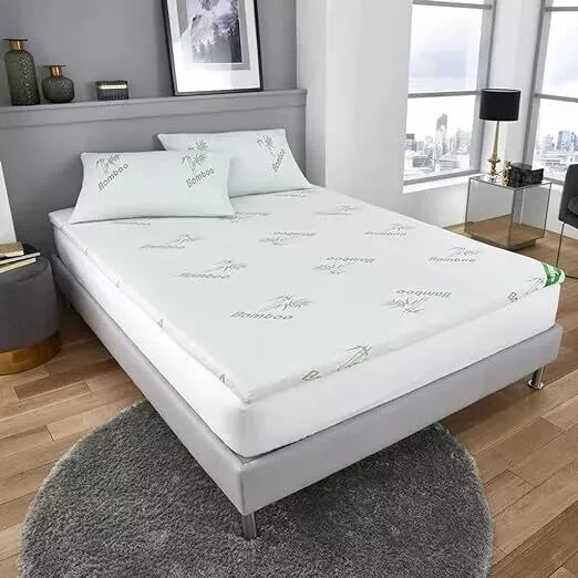 Bamboo Mattress Topper Memory Foam Mattress 2cm & 4cm Thick All Sizes Available