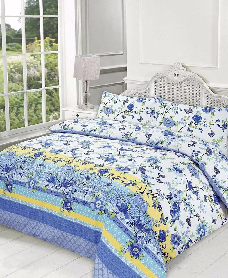 BLOSSOM Flowery DUVET COVER with Pillowcases ~ Floral Printed Quilt Cover Set