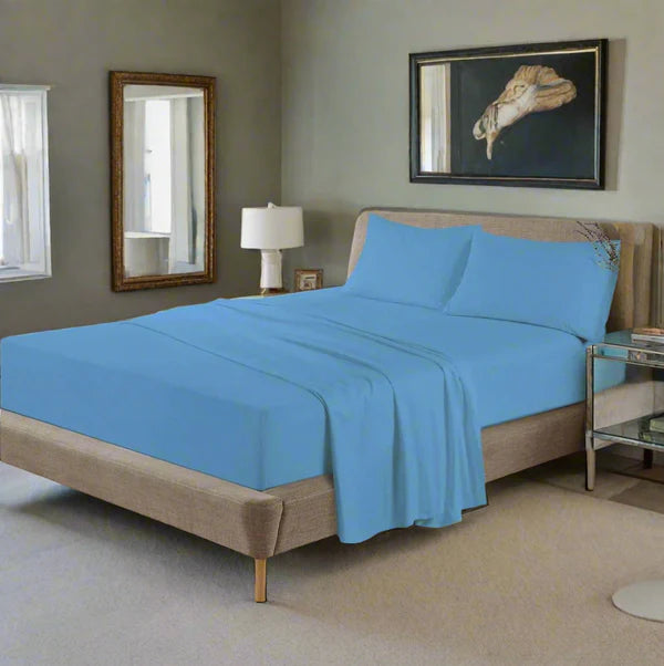 Flannelette 100% Soft Brushed Cotton Fitted Sheet 10" (25cm) Depth