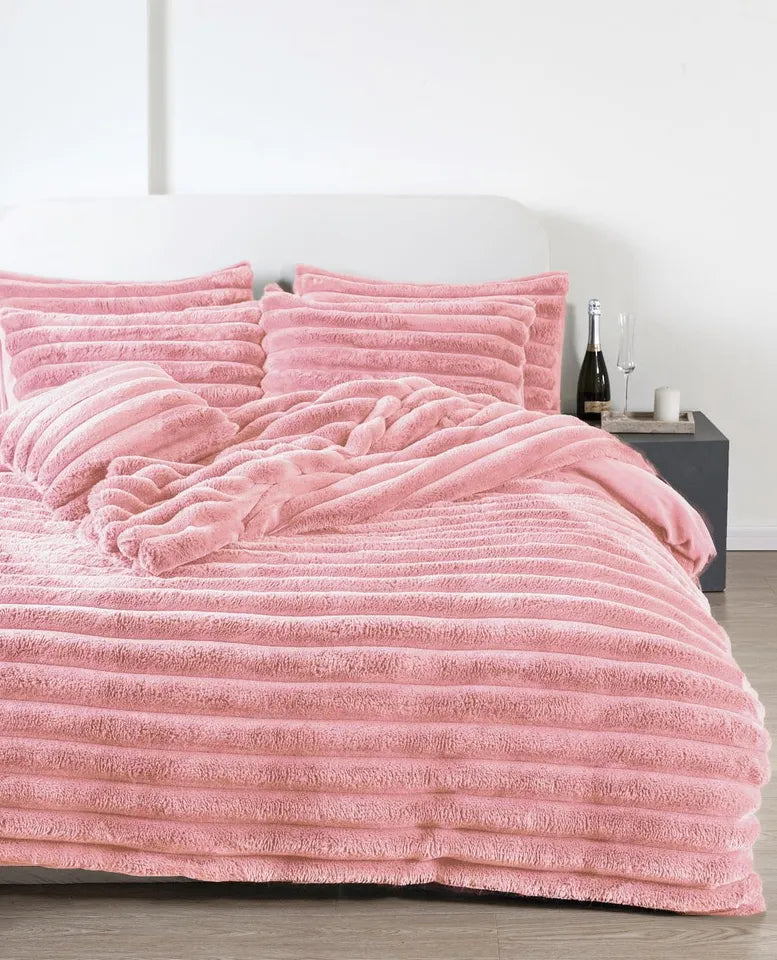 Big Cord Style Teddy Fleece Duvet Covers Soft Thermal Bedding / Throw / Curtains