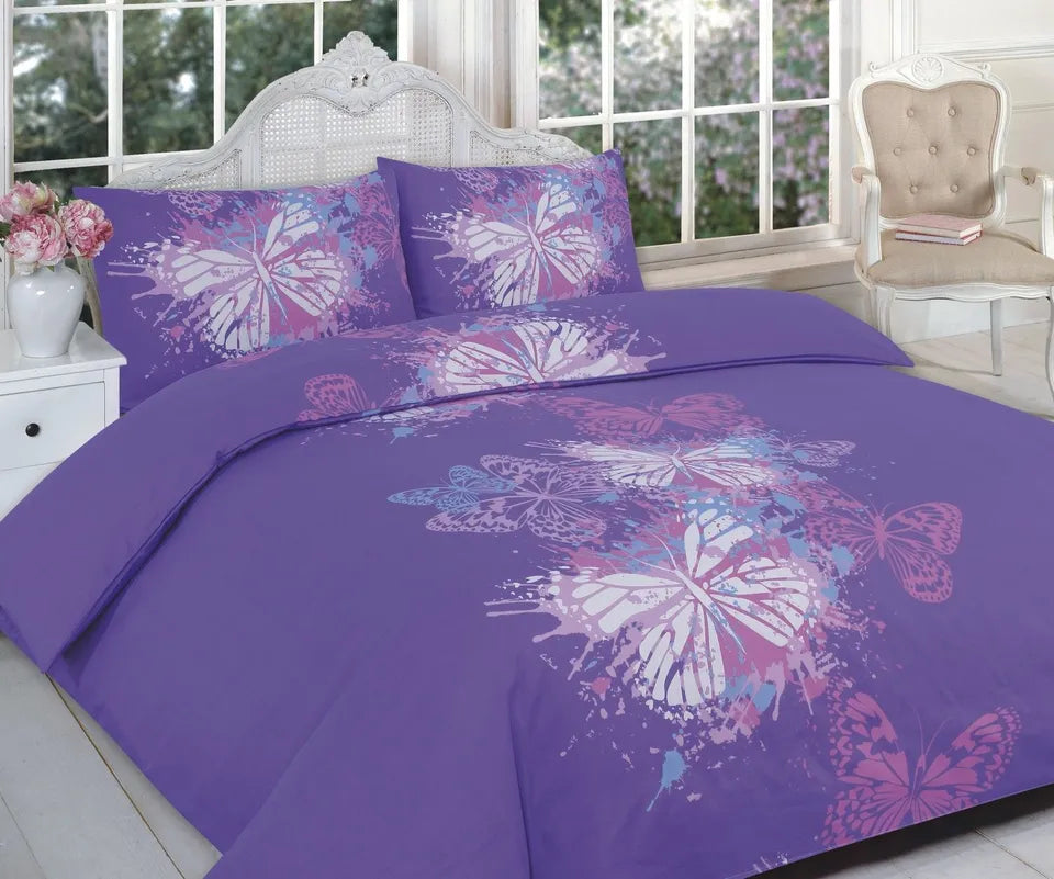 PRINTED DUVET COVER SET POLY COTTON QUILT BEDDING BEDROOM SETS DOUBLE KING SIZE