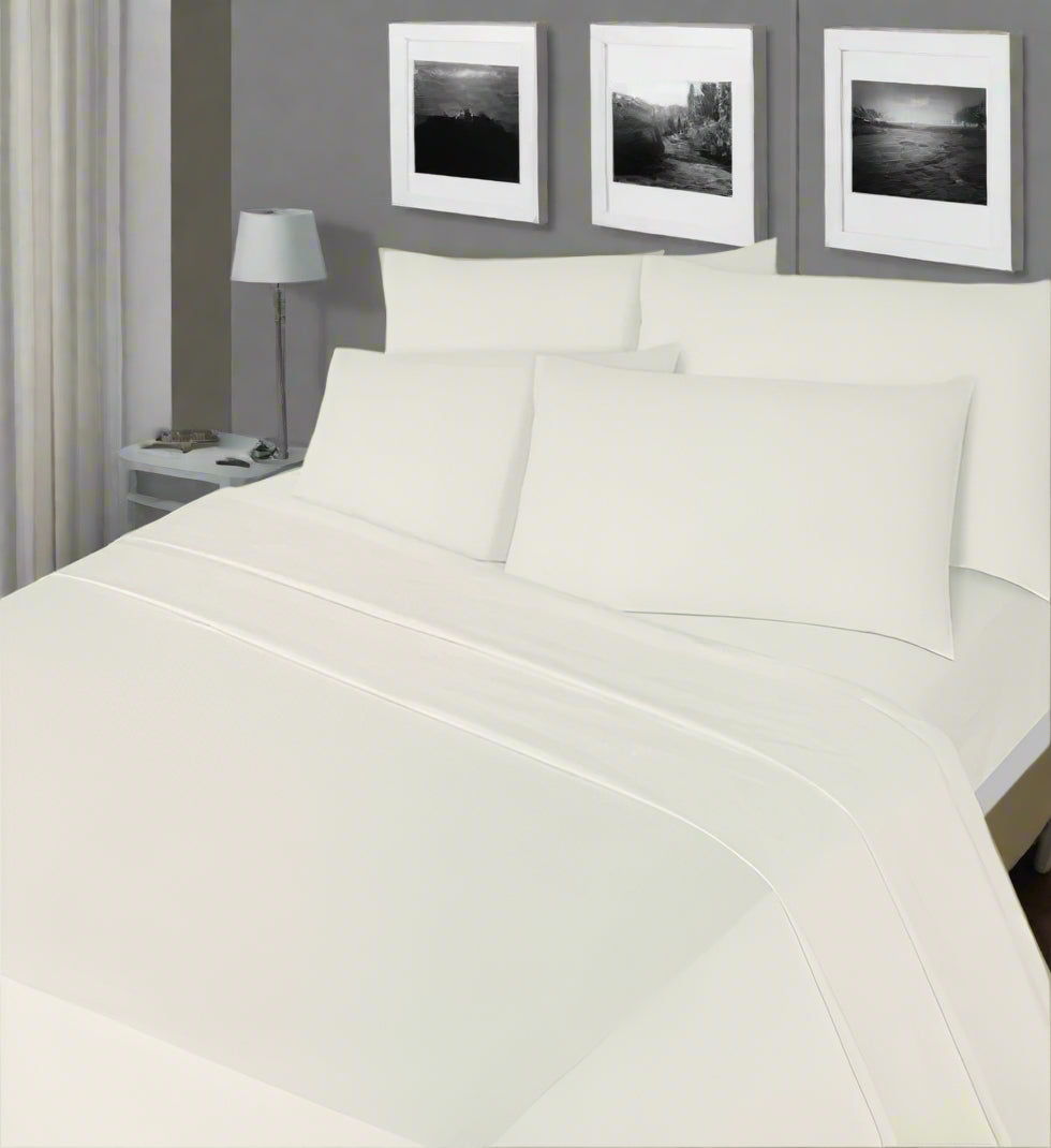 Luxury Percale Fitted Sheet Extra Deep (40cm) Non Iron 180 Thread Count Percale