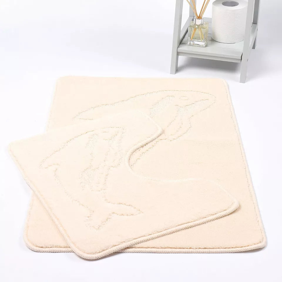 Dolphin Luxury Bath & Pedestal Mat 2 Piece 20 Colours
