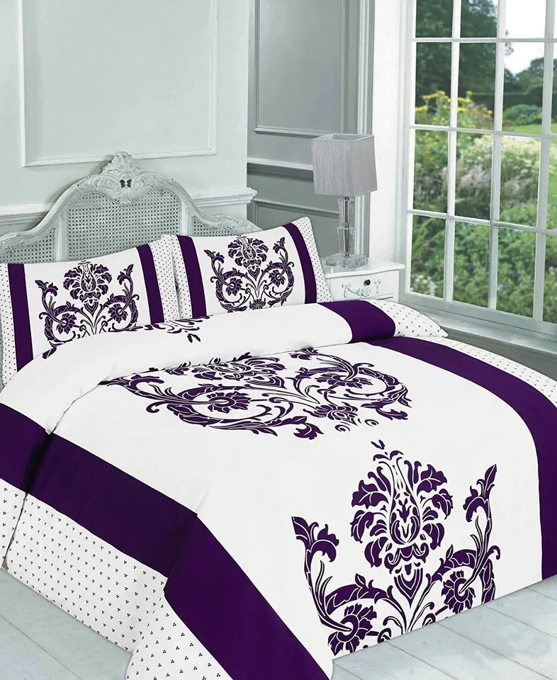PRINTED DUVET COVER SET POLY COTTON QUILT BEDDING BEDROOM SETS DOUBLE KING SIZE