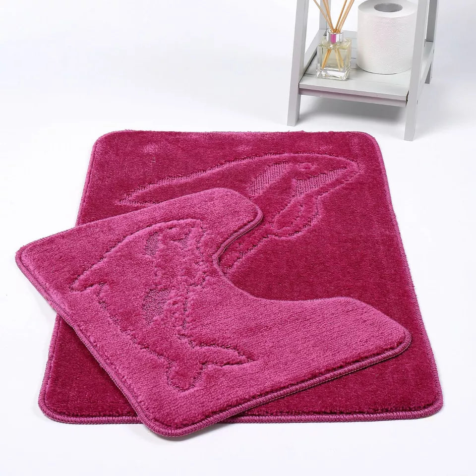 Dolphin Luxury Bath & Pedestal Mat 2 Piece 20 Colours