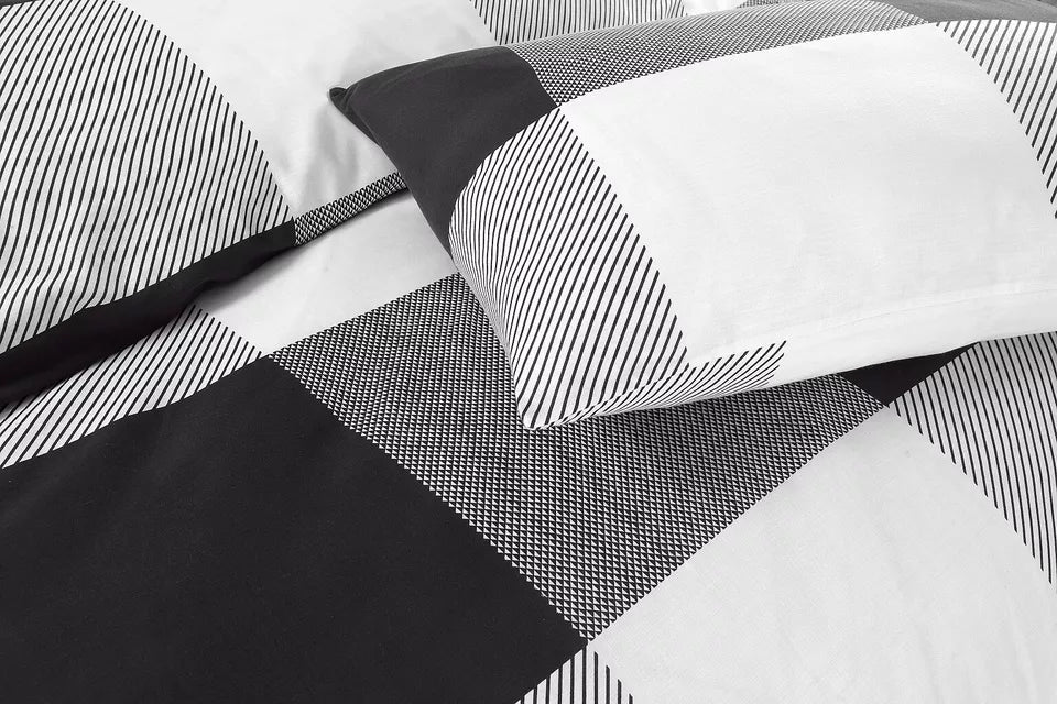 Larry Check Squares Duvet Cover Set 4 Sizes