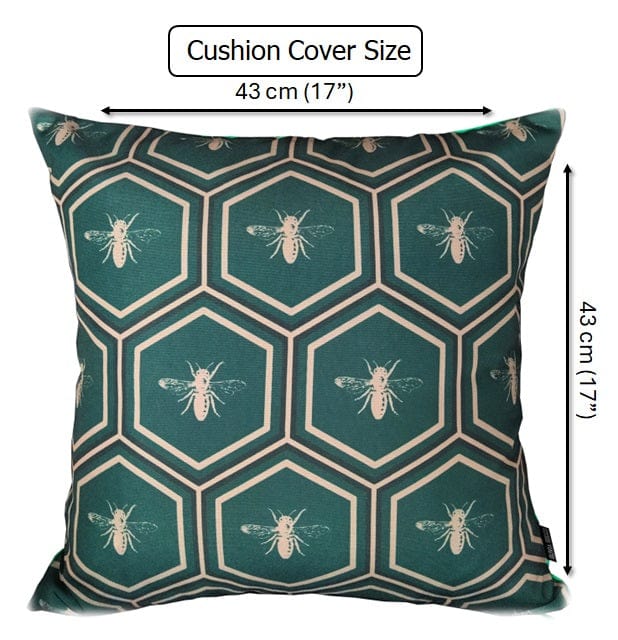 Emerald Bees Weather-Resistant Waterproof Outdoor Cushions for Patio Garden Sofa