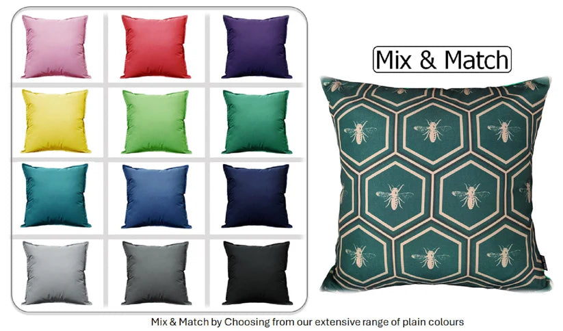 Emerald Bees Weather-Resistant Waterproof Outdoor Cushions for Patio Garden Sofa