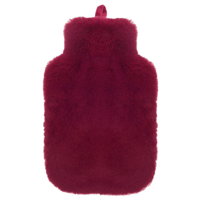 Faux Fur Covered 2 Litre Luxury Hot Water Bottle for Thermotherapy and Pain Relief Durable Natural Rubber for Winter Warmth