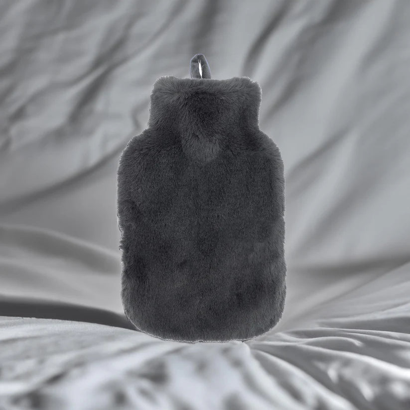 Faux Fur Covered 2 Litre Luxury Hot Water Bottle for Thermotherapy and Pain Relief Durable Natural Rubber for Winter Warmth