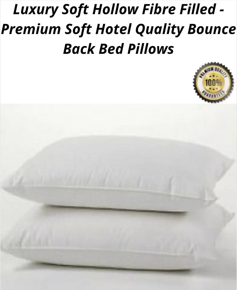 Bounce Back Pillows Pair Hollowfibre Filled Pillows Hotel Quality