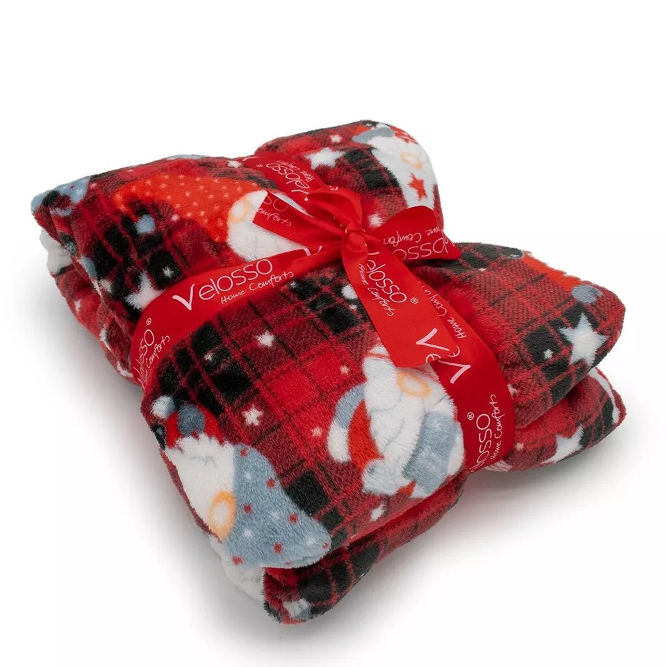 Gonk Tartan Check Teddy Fleece Duvet Cover Sets Super Soft Thermal Warm Bedding