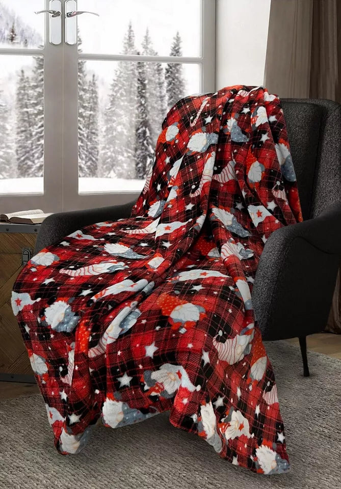 Gonk Tartan Check Teddy Fleece Duvet Cover Sets Super Soft Thermal Warm Bedding