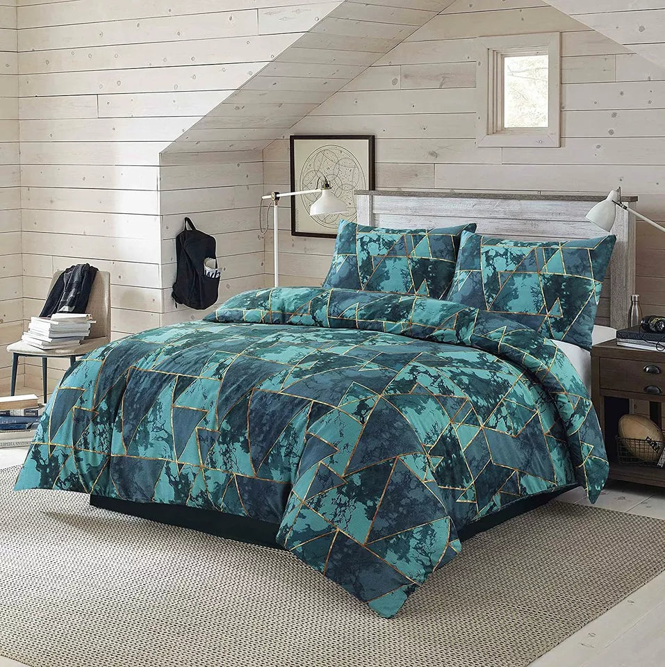 Arlo Triangles Geometric Printed Duvet Set 2 Colours