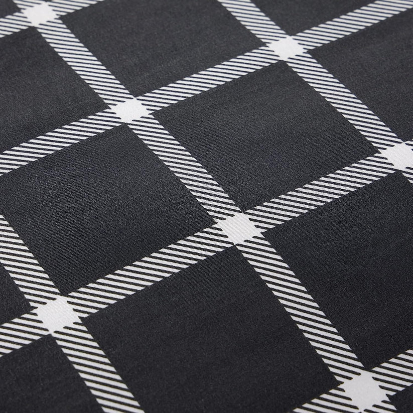 Grey Check Reversible Duvet Cover Set