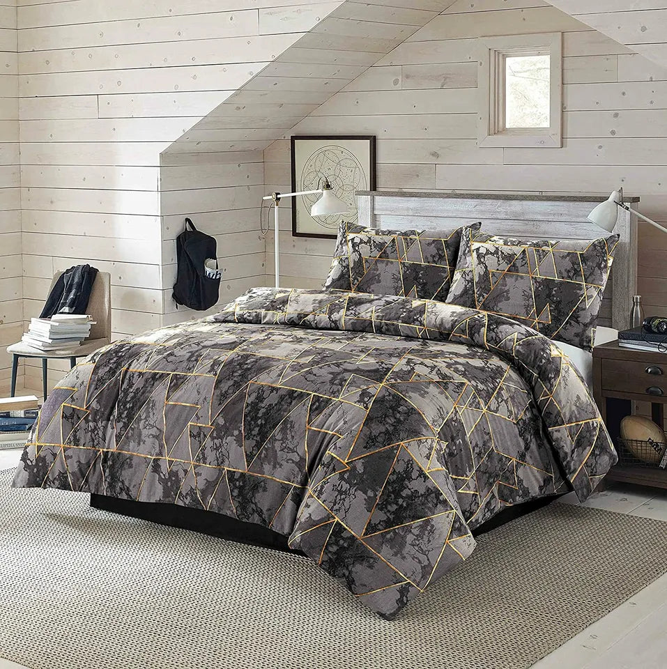 Arlo Triangles Geometric Printed Duvet Set 2 Colours