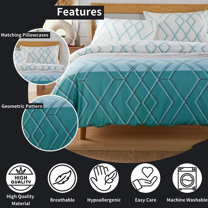 Havanna Geo Reversible Luxury Cotton Blend Duvet Cover Set