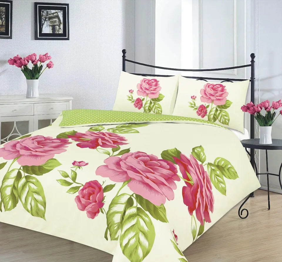 PRINTED DUVET COVER SET POLY COTTON QUILT BEDDING BEDROOM SETS DOUBLE KING SIZE