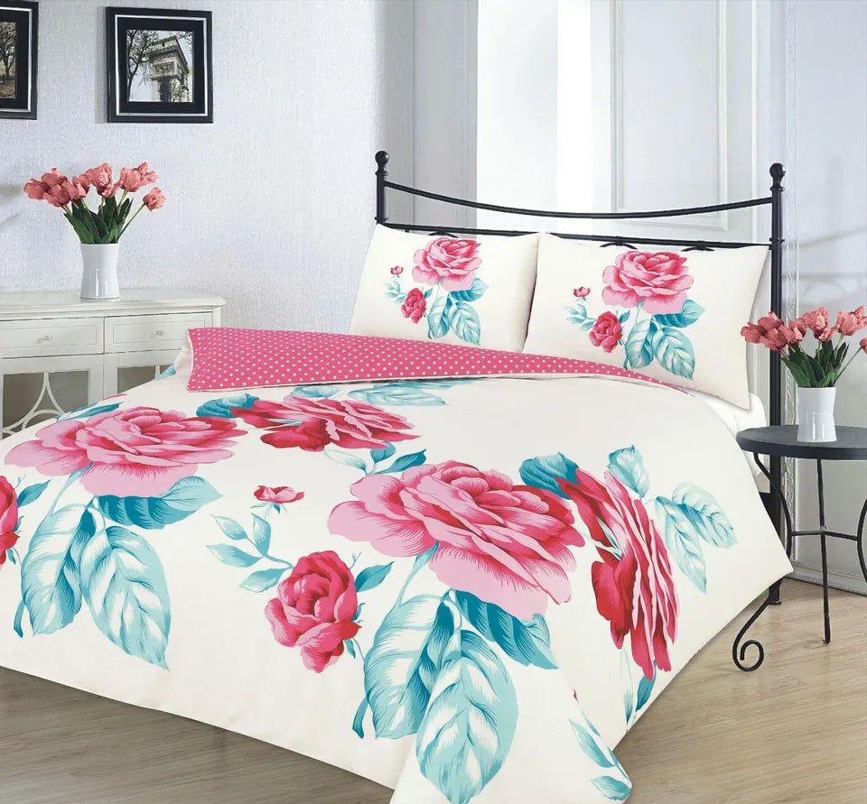 PRINTED DUVET COVER SET POLY COTTON QUILT BEDDING BEDROOM SETS DOUBLE KING SIZE
