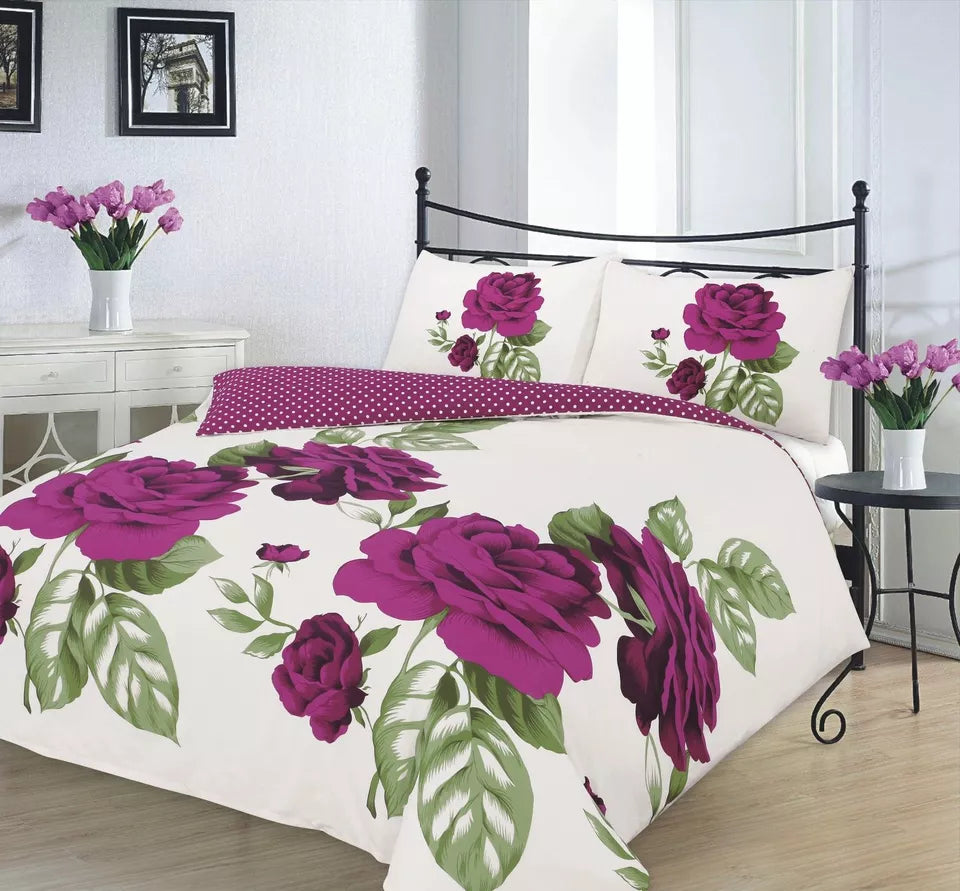 PRINTED DUVET COVER SET POLY COTTON QUILT BEDDING BEDROOM SETS DOUBLE KING SIZE
