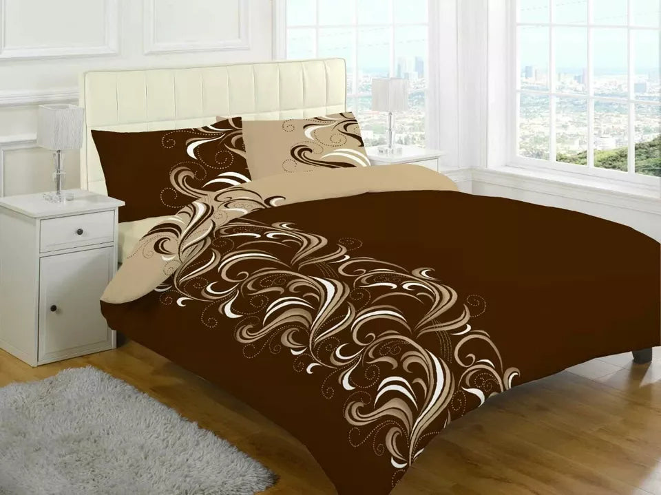 PRINTED DUVET COVER SET POLY COTTON QUILT BEDDING BEDROOM SETS DOUBLE KING SIZE