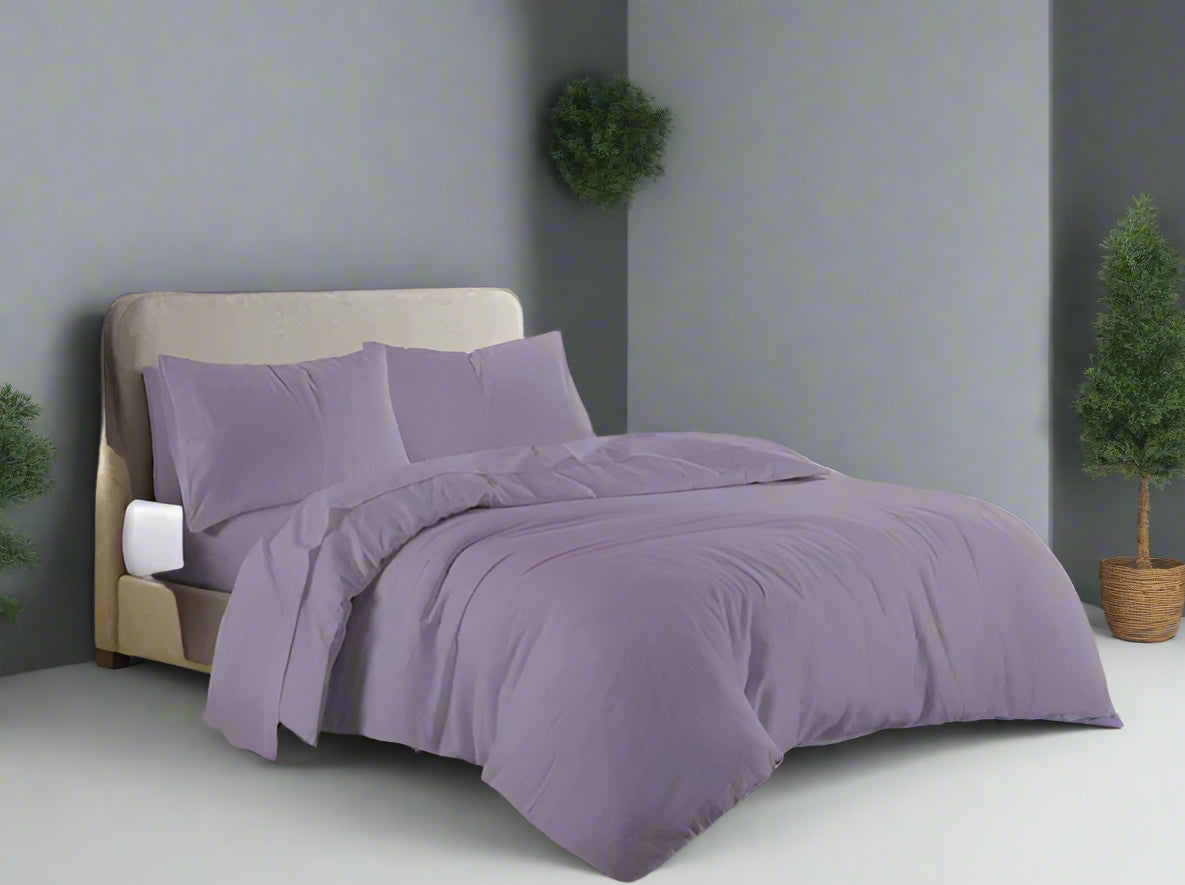 Easy Care Plain Duvet Quilt Cover with Pillow Case 22 Colours