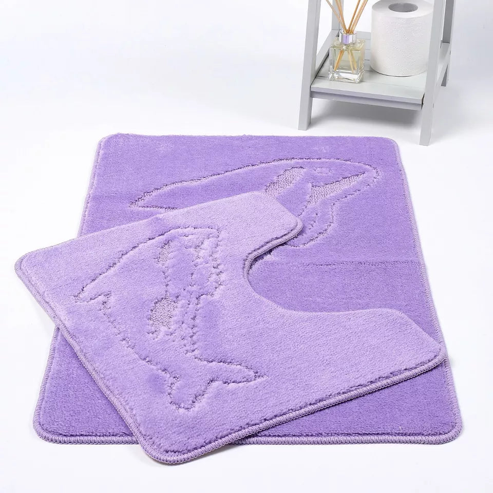 Dolphin Luxury Bath & Pedestal Mat 2 Piece 20 Colours