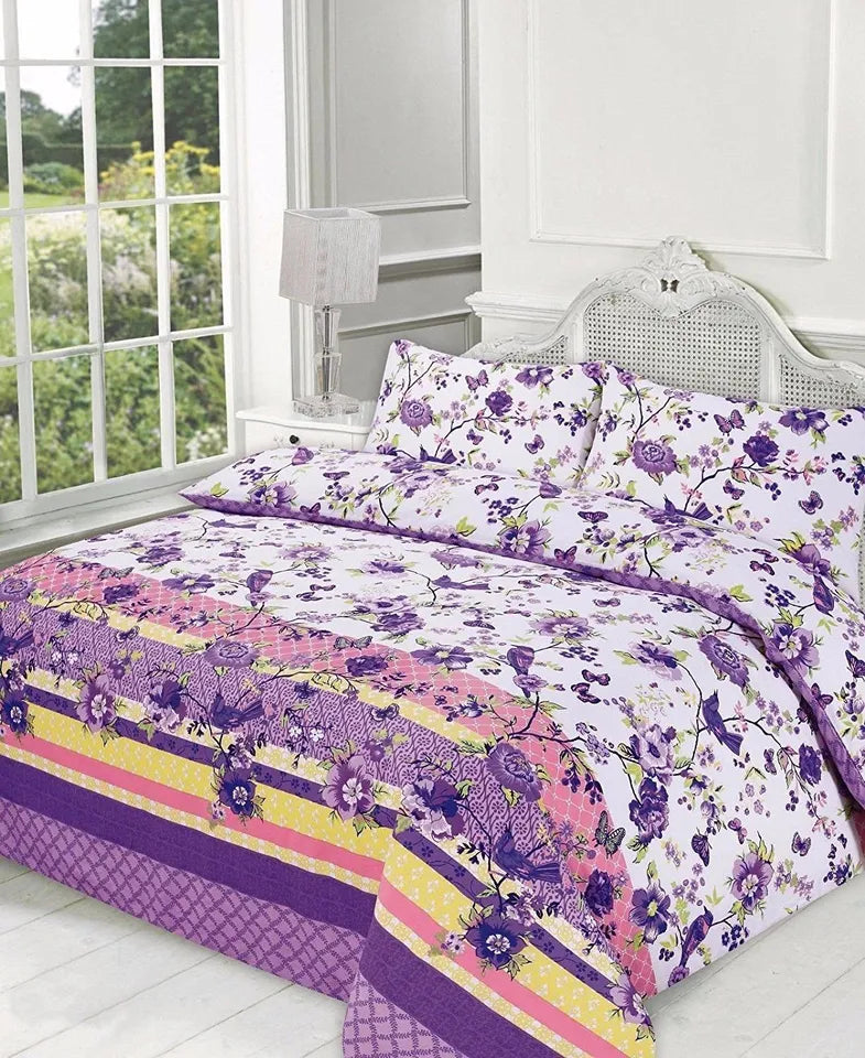 BLOSSOM Flowery DUVET COVER with Pillowcases ~ Floral Printed Quilt Cover Set