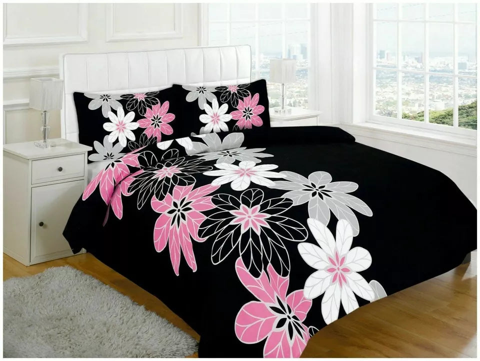 PRINTED DUVET COVER SET POLY COTTON QUILT BEDDING BEDROOM SETS DOUBLE KING SIZE
