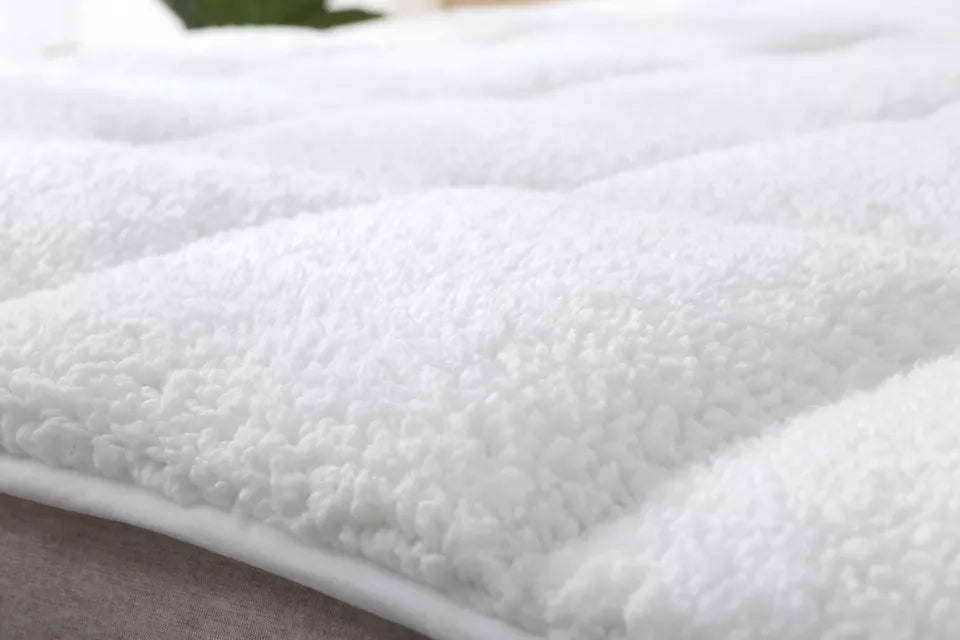 Sherpa Fleece Mattress Topper Protector Teddy Warm & Cosy All Sizes