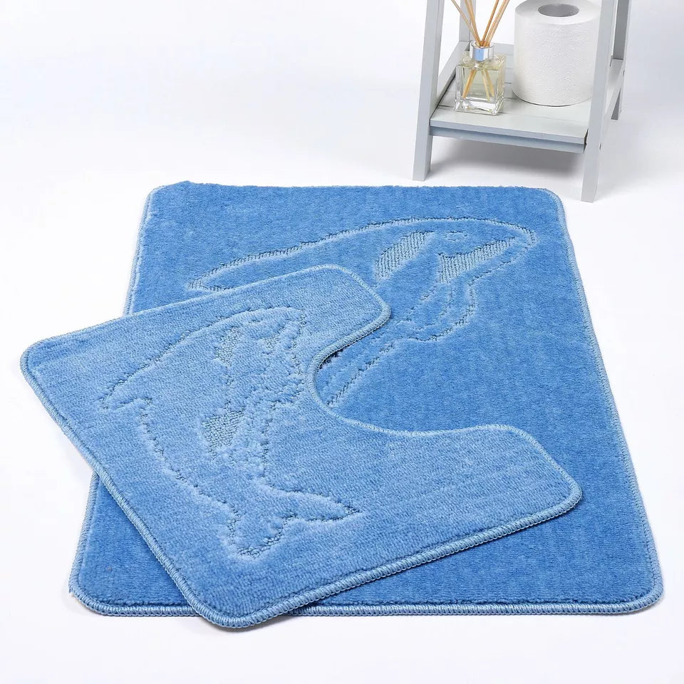 Dolphin Luxury Bath & Pedestal Mat 2 Piece 20 Colours