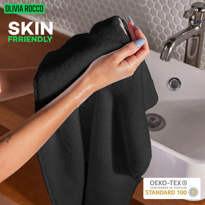 10 Piece Monaco Luxury Egyptian Cotton Towel Set 500 GSM with 4 Face Towels 4 Hand Towels 2 Bath Towels for Bathroom